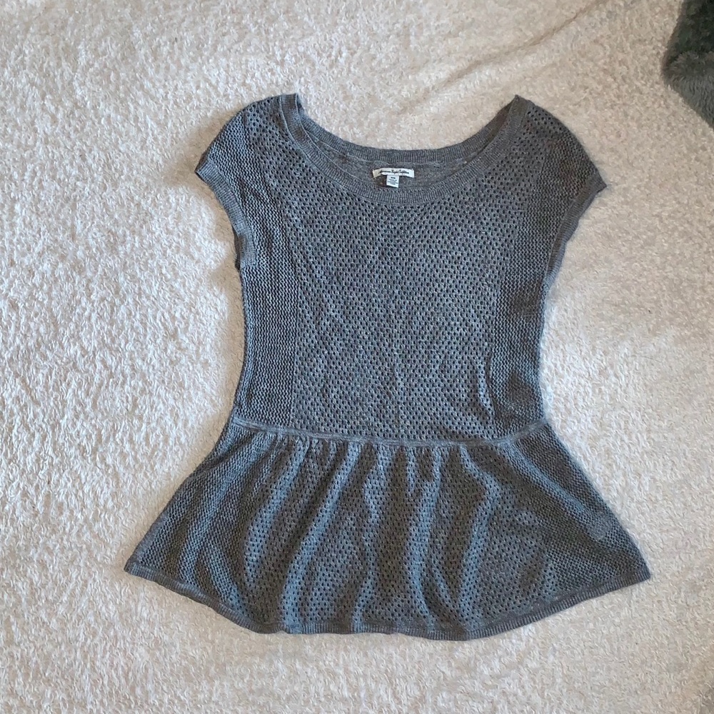 AEO Gray Knitted Top